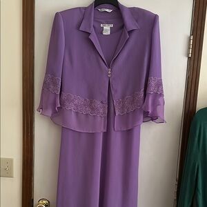 Elegant Purple Maxi Dress with Jacket